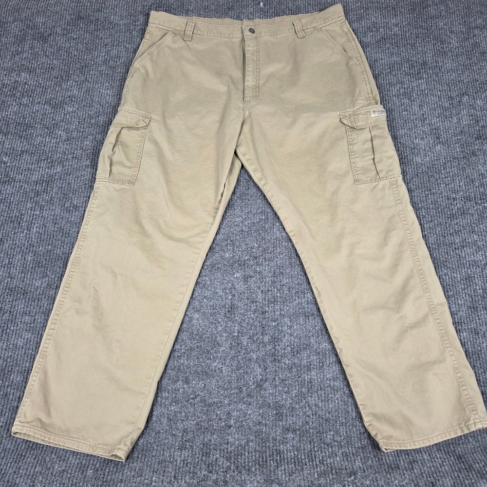 Wrangler Authentic Issue Mens Khaki Tan Cargo Pants 42x32 70LEWGR Cotton Twill